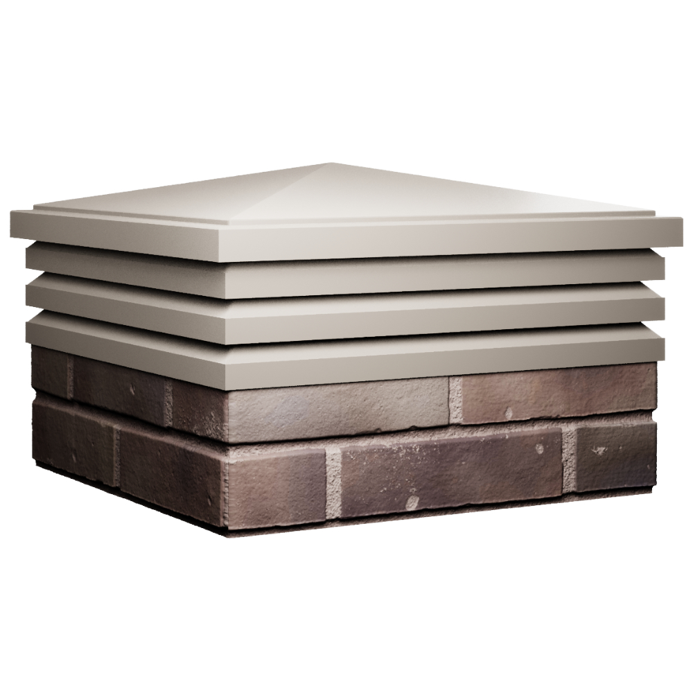 Колпак Zking Бона ХайТек Бежевый на столб 2х2 кирпича (513х513мм) в Славгороде фото