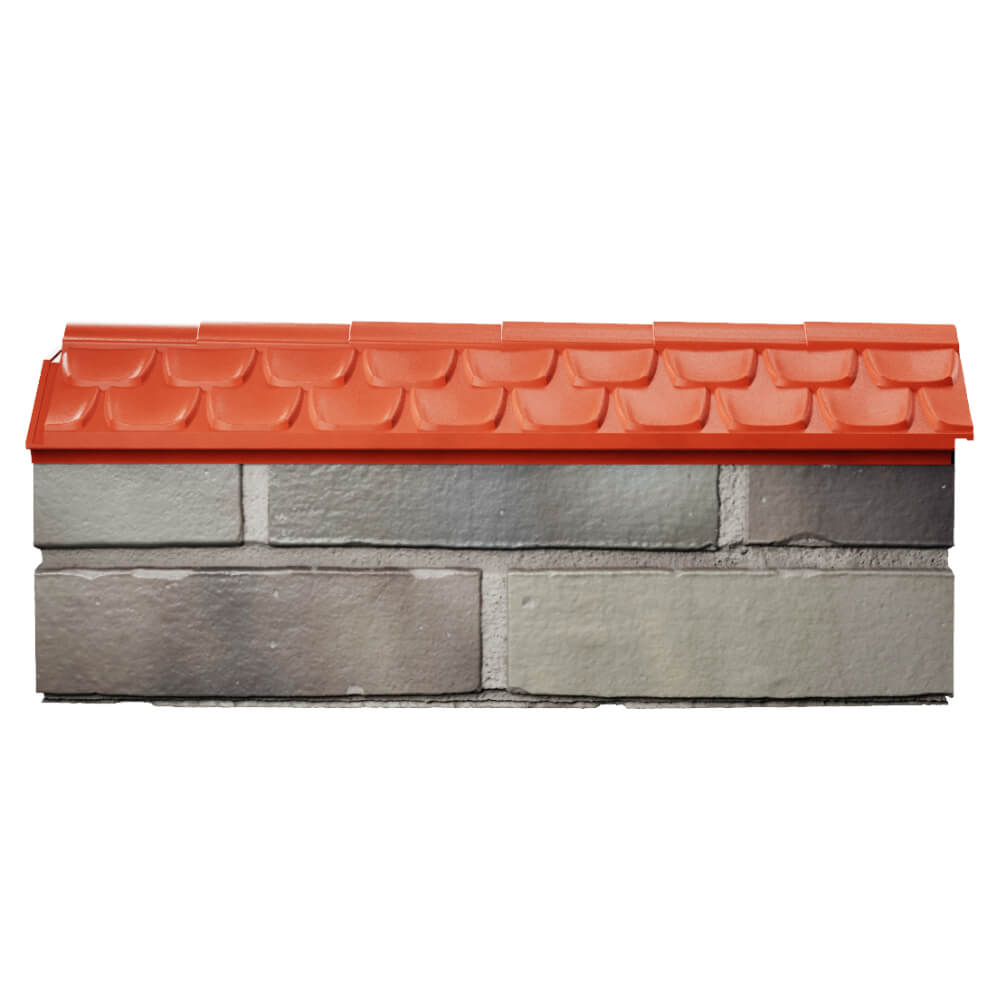 Парапет Zking Эльбрус Красный с посадкой на 0.5 кирпича (130мм) в Славгороде фото