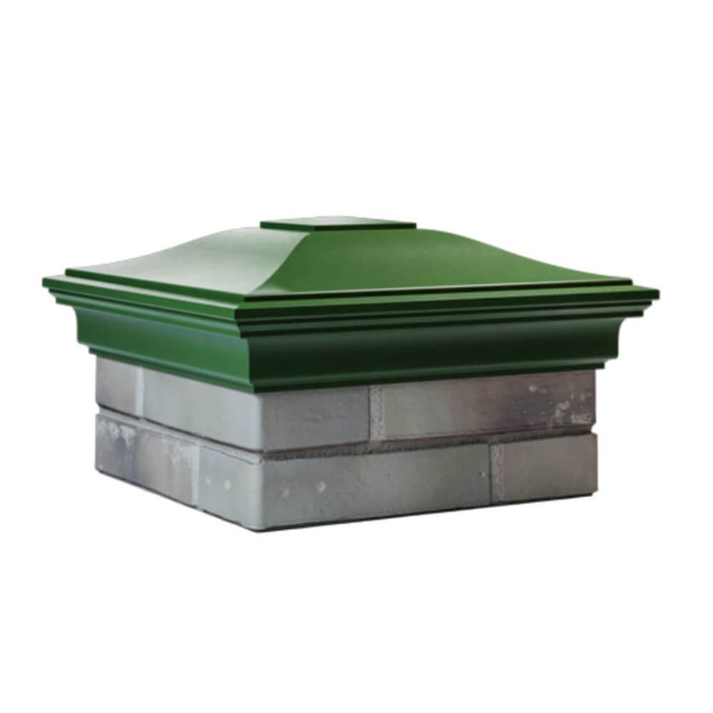 Колпак Zking Монблан Зеленый на столб 1.5х1.5 еврокирпича 0.7НФ (355х355мм) в Славгороде фото