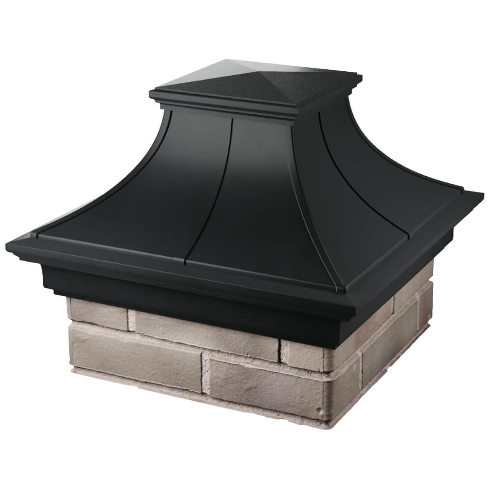 Колпак Zking Монблан Премиум Черный на столб 1.5х1.5 кирпича (385х385мм) в Славгороде фото