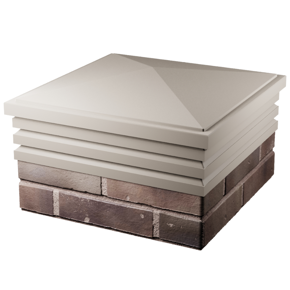 Колпак Zking Бона ХайТек Бежевый на столб 2х2 кирпича (513х513мм) в Славгороде фото