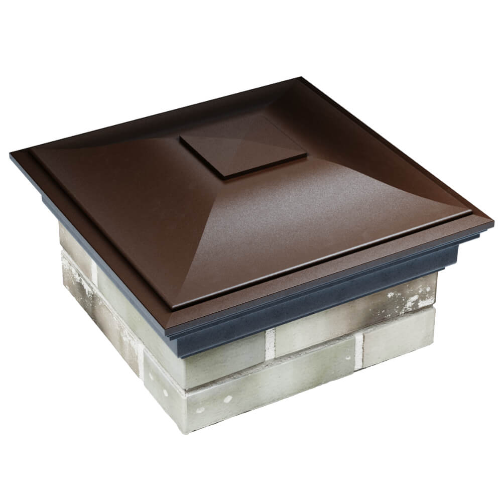 Колпак Zking Монблан Коричневый на столб 1.5х1.5 кирпича (385х385мм) в Славгороде фото