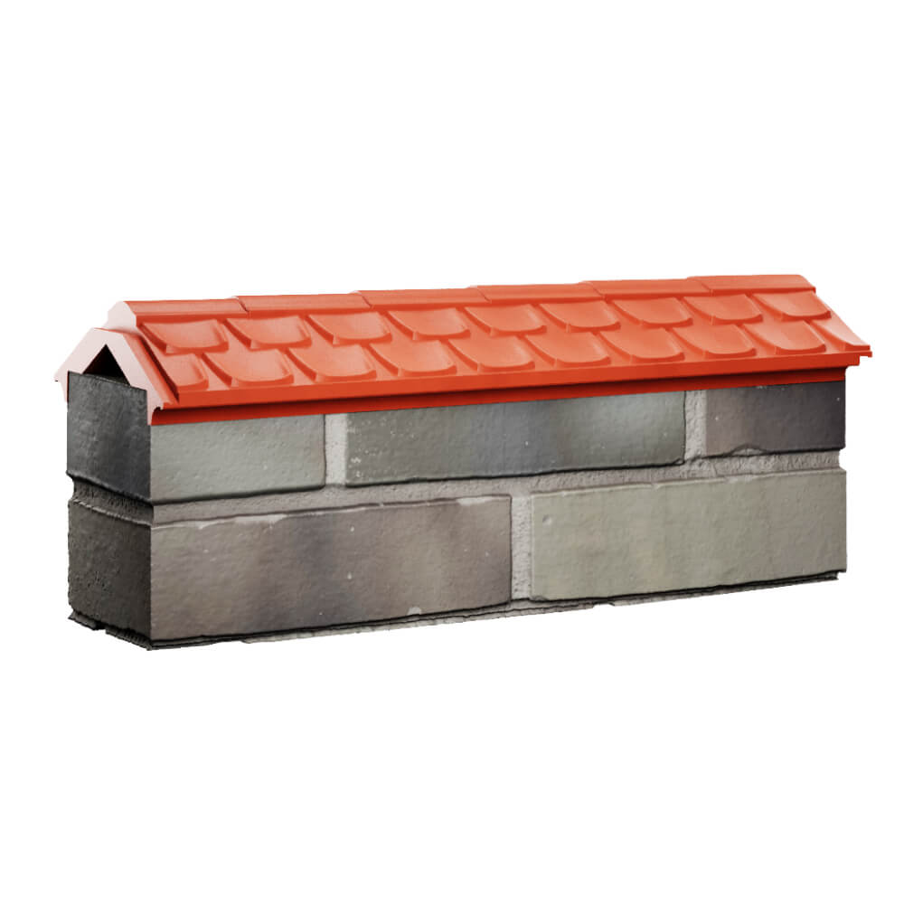 Парапет Zking Эльбрус Красный с посадкой на 0.5 кирпича (130мм) Славгород фото