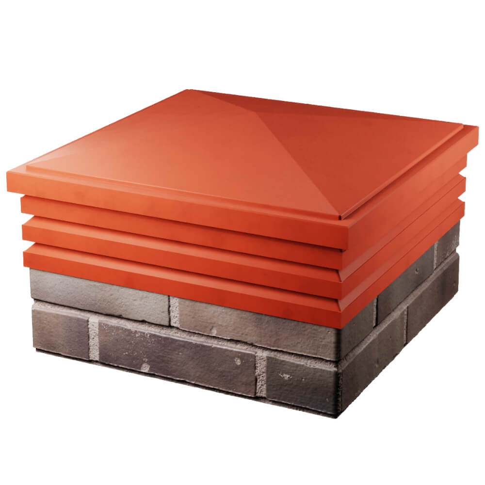 Колпак Zking Бона ХайТек Красный на столб 2х2 кирпича (513х513мм) в Славгороде фото