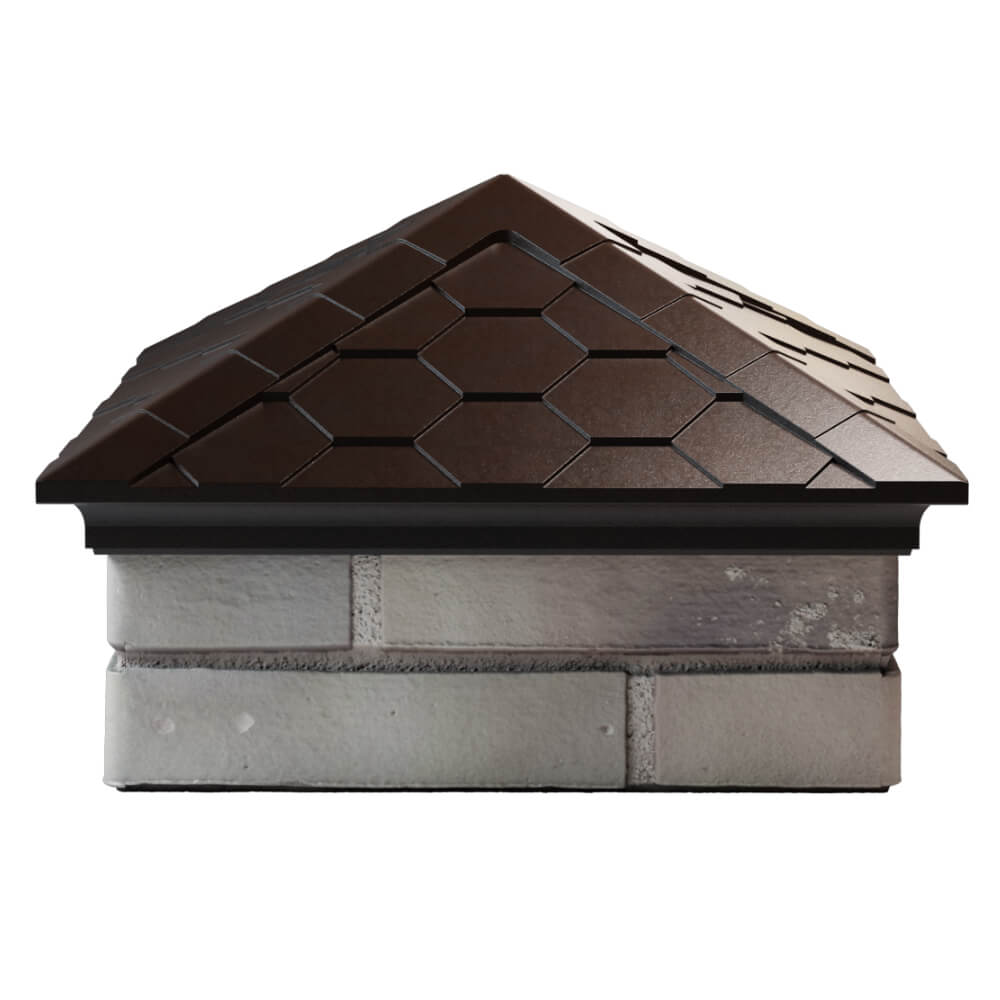 Колпак Zking Эверест Коричневый на столб 1.5х1.5 кирпича (390х390мм) Славгород фото