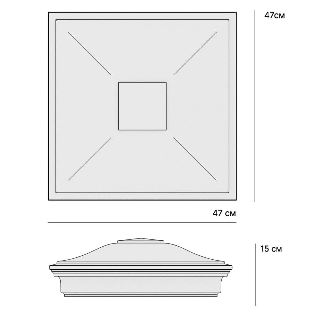 Колпак Zking Монблан Красный на столб 1.5х1.5 кирпича (385х385мм) в Славгороде фото