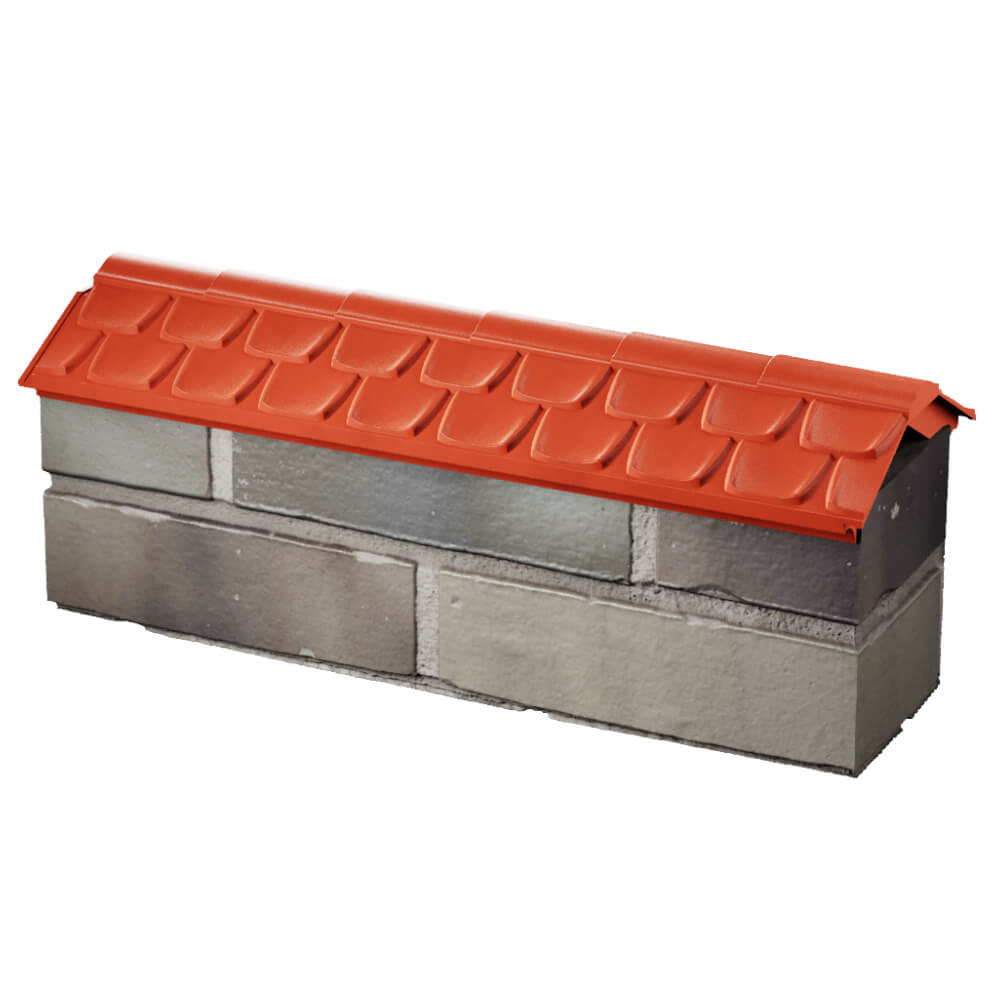 Парапет Zking Эльбрус Красный с посадкой на 0.5 кирпича (130мм) в Славгороде фото