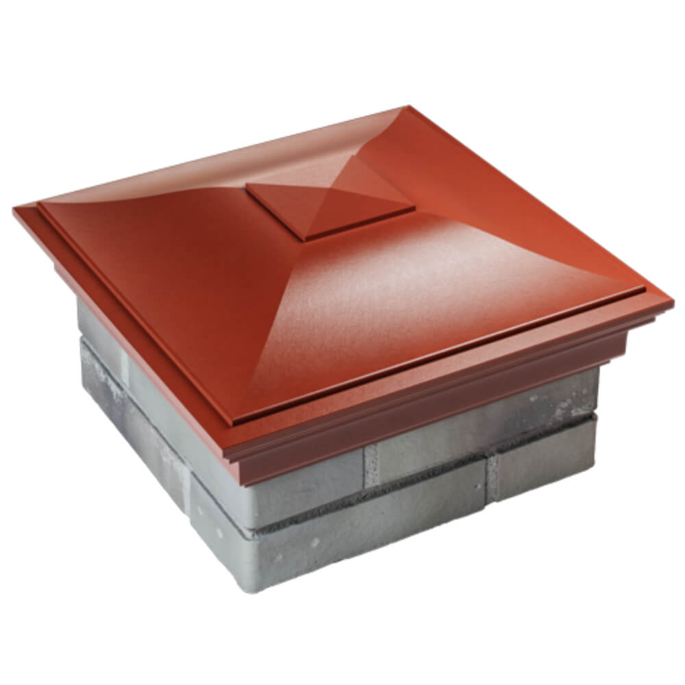 Колпак Zking Монблан Красный на столб 1.5х1.5 кирпича (385х385мм) в Славгороде фото