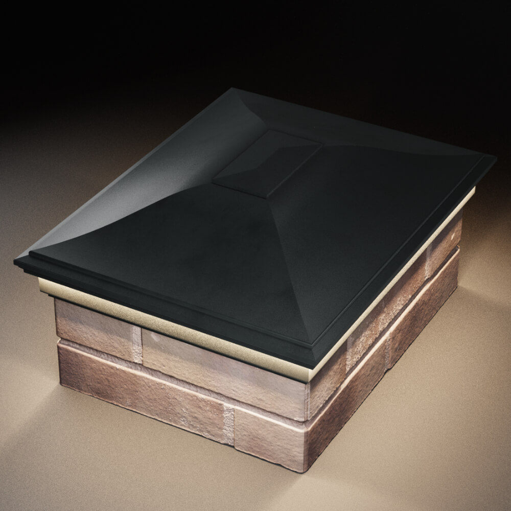 Колпак Zking Монблан Черный на столб 2х1.5 кирпича (515х385мм) c подсветкой в Славгороде фото