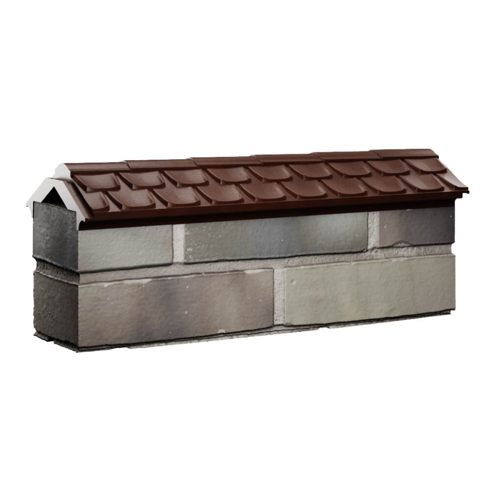 Парапет Zking Эльбрус Коричневый с посадкой на 0.5 кирпича (130мм) Славгород фото
