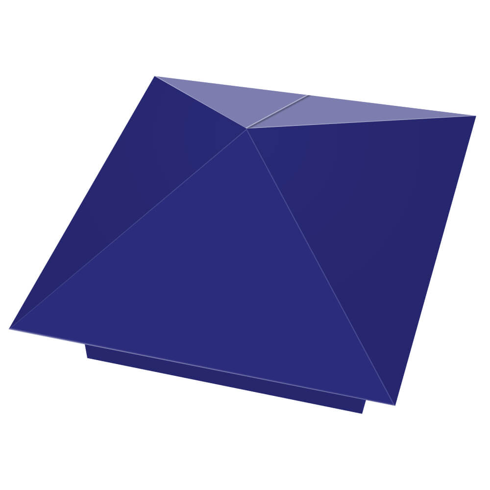 Колпак металлический 400х400мм RAL5002 Синий Ультрамарин заборный Славгород фото