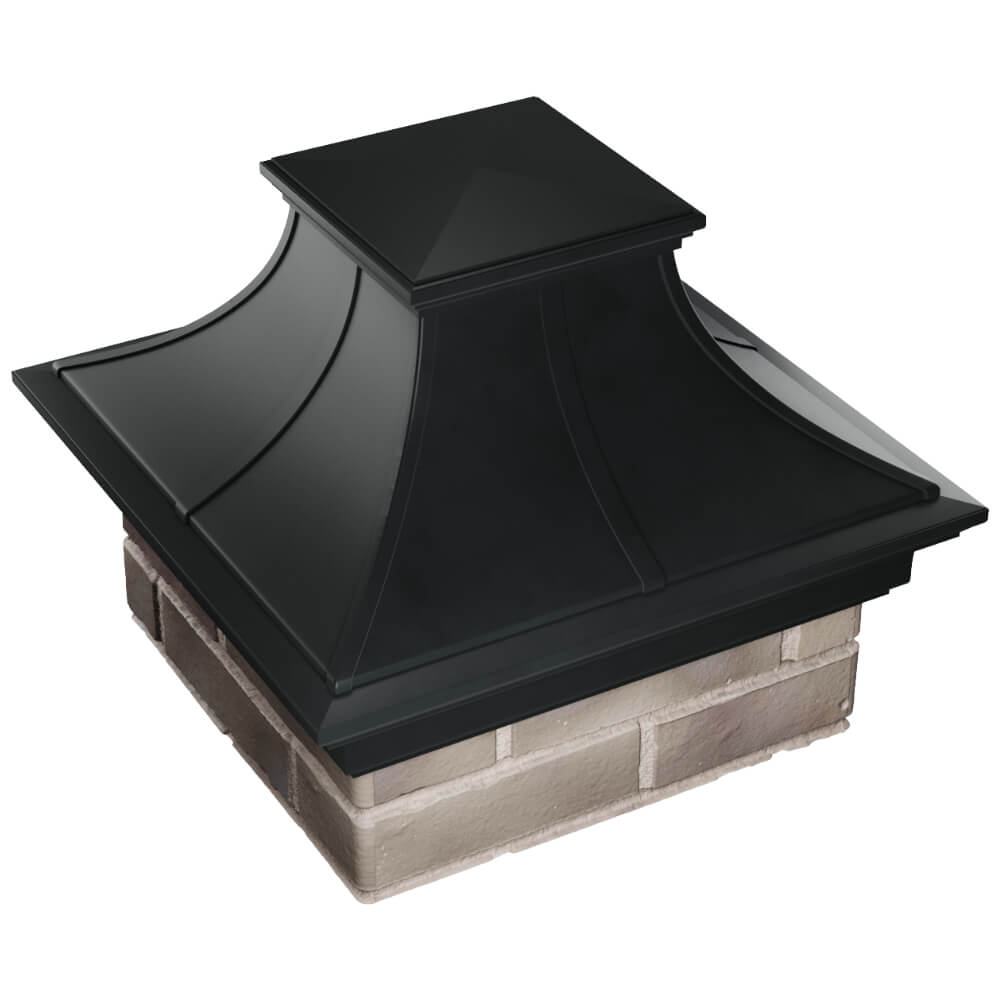 Колпак Zking Монблан Премиум Черный на столб 1.5х1.5 кирпича (385х385мм) в Славгороде фото
