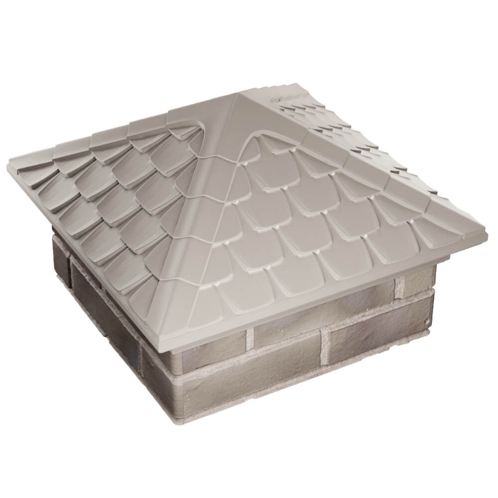 Колпак Zking Эльбрус Бежевый на столб 1.5х1.5 кирпича (385х385мм) в Славгороде фото