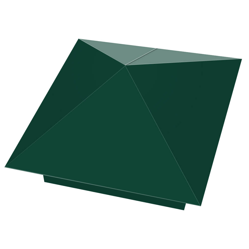 Колпак металлический 390х390мм RAL6005 Зеленый Мох заборный Славгород фото