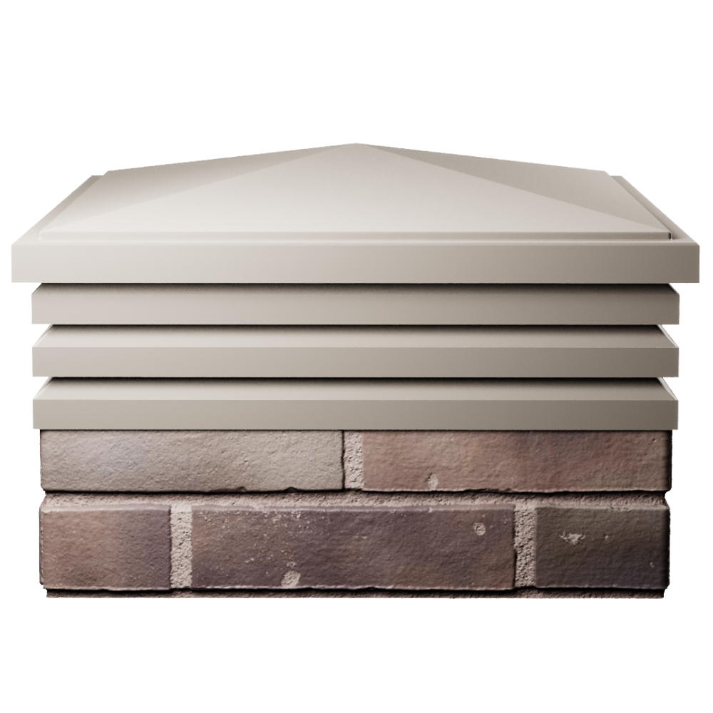 Колпак Zking Бона ХайТек Бежевый на столб 2х2 кирпича (513х513мм) Славгород фото