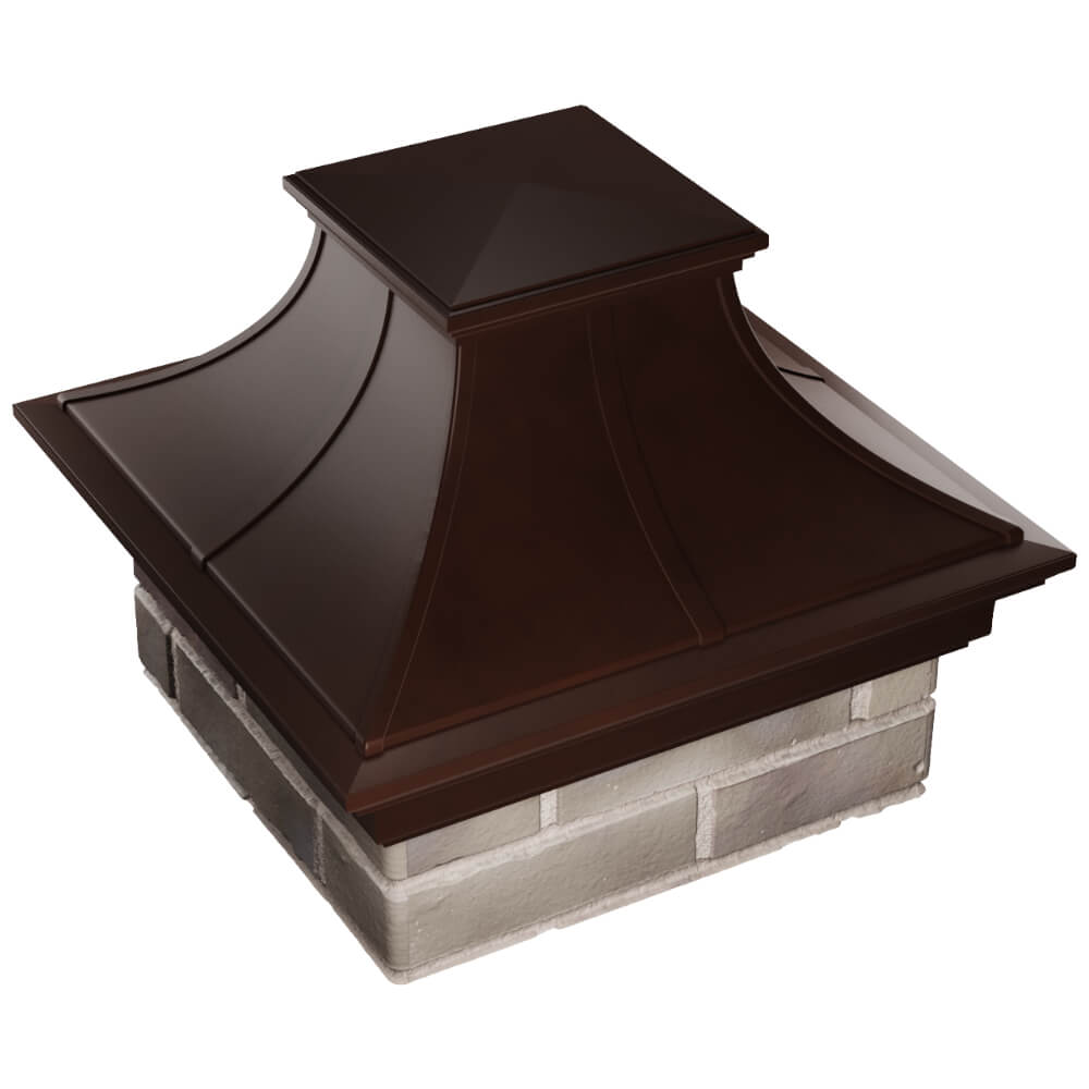 Колпак Zking Монблан Премиум Коричневый на столб 1.5х1.5 кирпича (385х385мм) в Славгороде фото