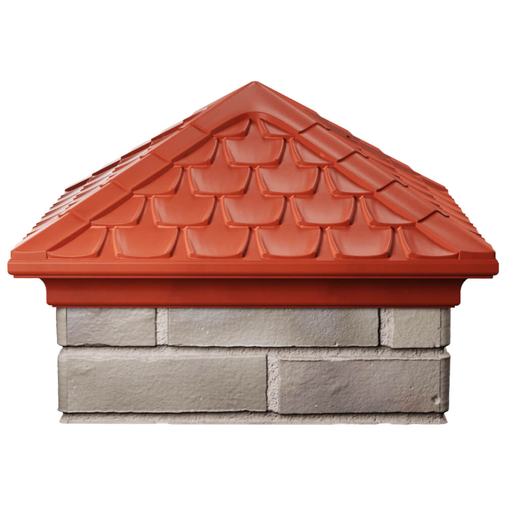 Колпак Zking Эльбрус Красный на столб 1.5х1.5 кирпича (385х385мм) Славгород фото