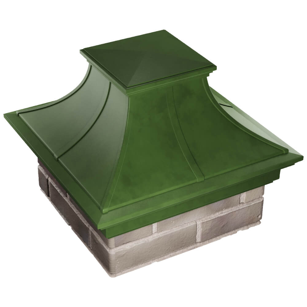 Колпак Zking Монблан Премиум Зеленый на столб 1.5х1.5 кирпича (385х385мм) в Славгороде фото