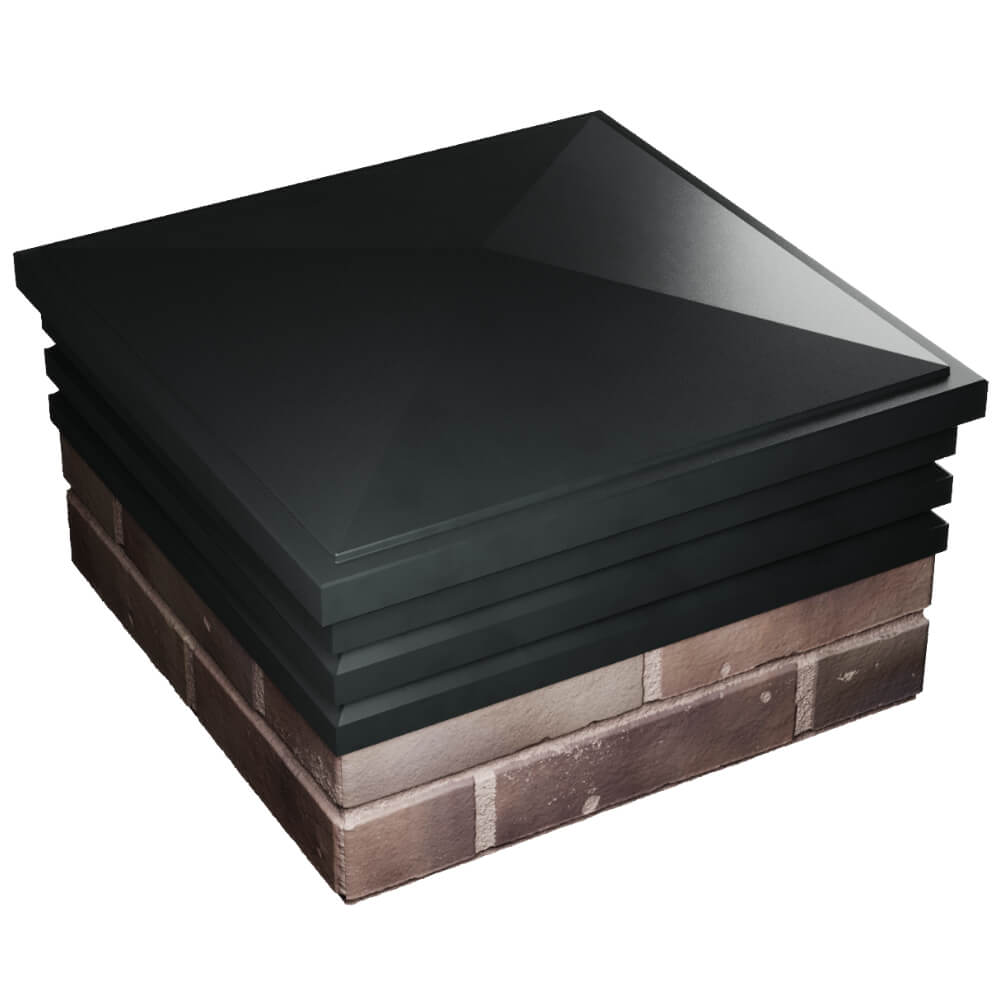 Колпак Zking Бона ХайТек Черный на столб 2х2 кирпича (513х513мм) в Славгороде фото