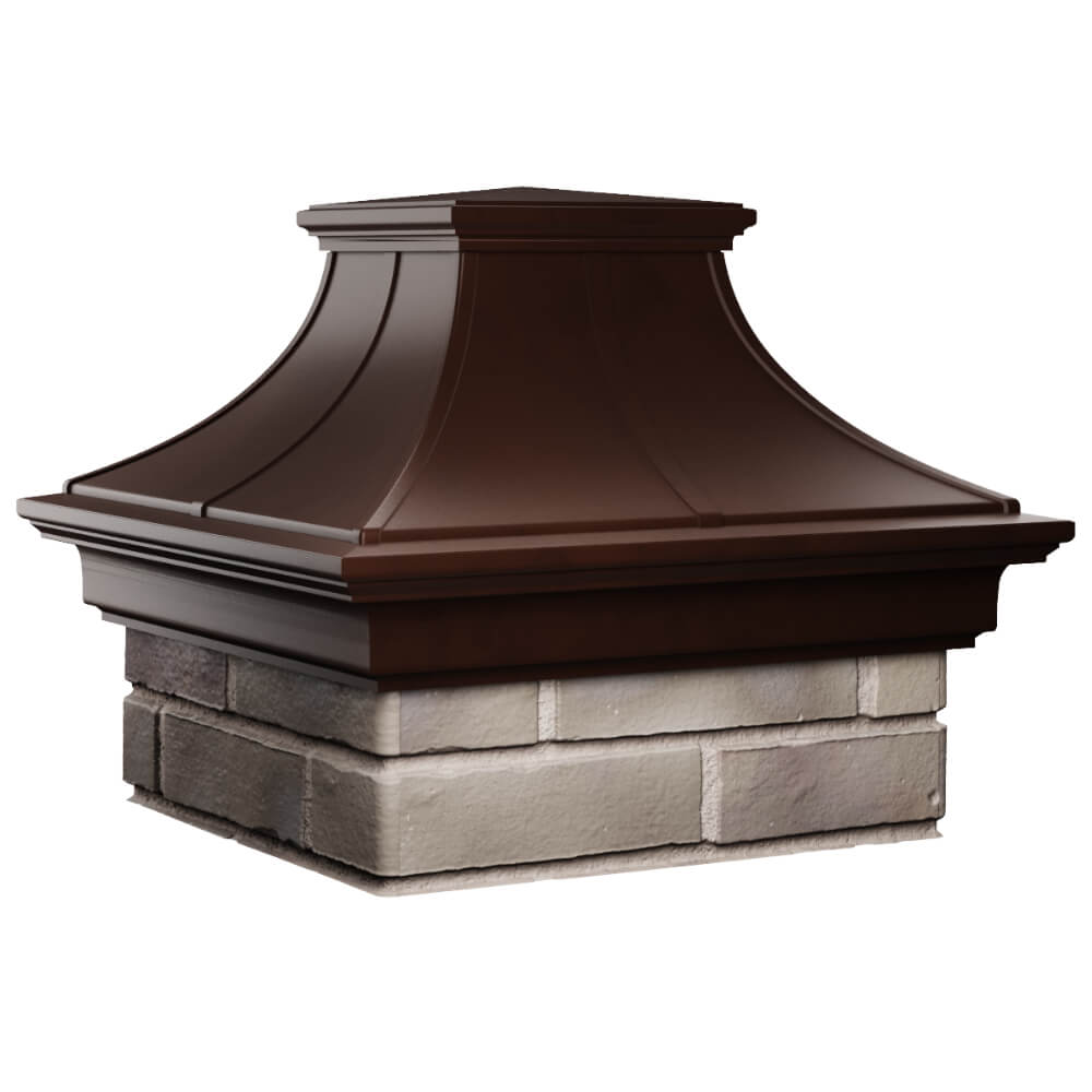 Колпак Zking Монблан Премиум Коричневый на столб 1.5х1.5 кирпича (385х385мм) в Славгороде фото