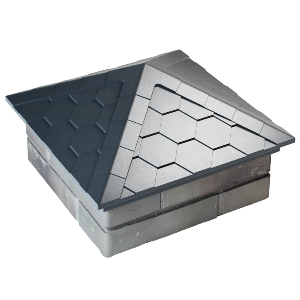 Колпак Zking Эверест Серый на столб 1.5х1.5 кирпича (390х390мм) в Славгороде фото