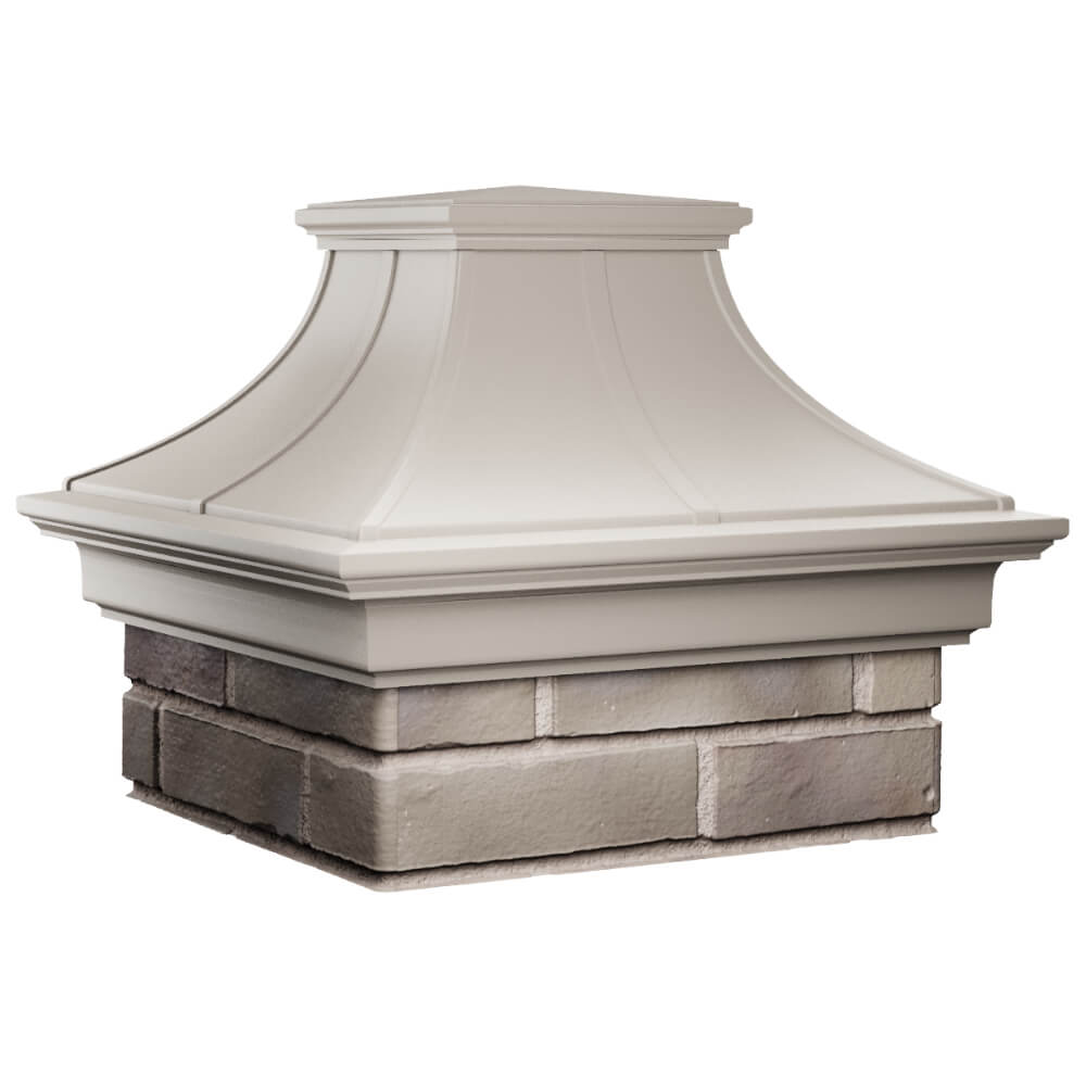 Колпак Zking Монблан Премиум Бежевый на столб 1.5х1.5 кирпича (385х385мм) в Славгороде фото
