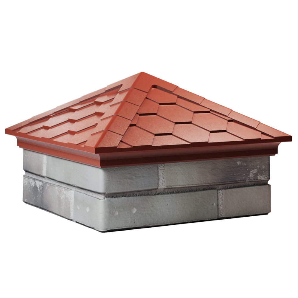 Колпак Zking Эверест Красный на столб 1.5х1.5 кирпича (390х390мм) в Славгороде фото