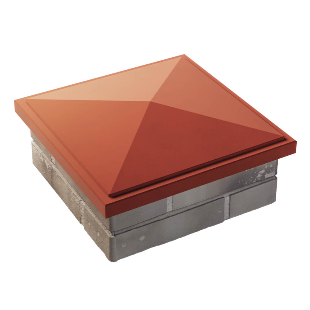 Колпак Zking БонаМоно Красный на столб 1.5х1.5 кирпича (385х385, 400х400мм) в Славгороде фото