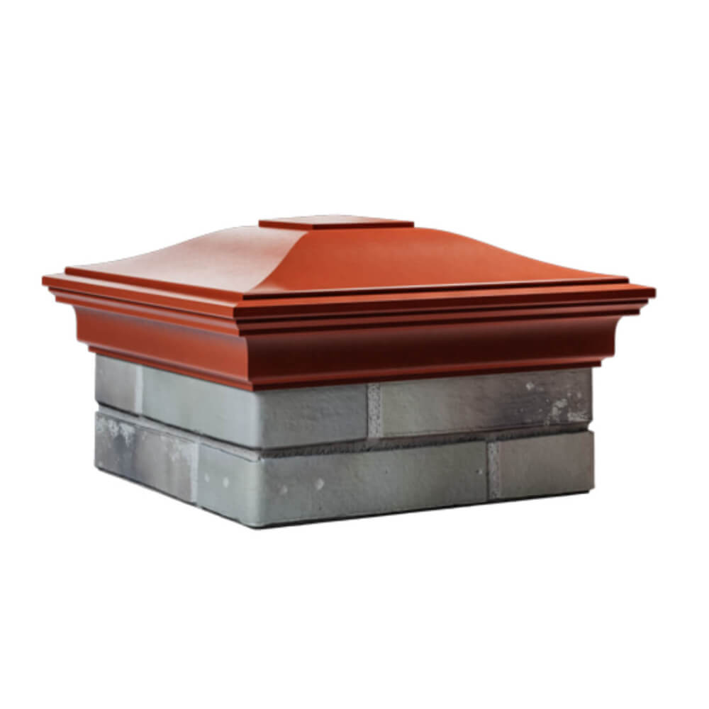 Колпак Zking Монблан Красный на столб 1.5х1.5 еврокирпича 0.7НФ (355х355мм) в Славгороде фото