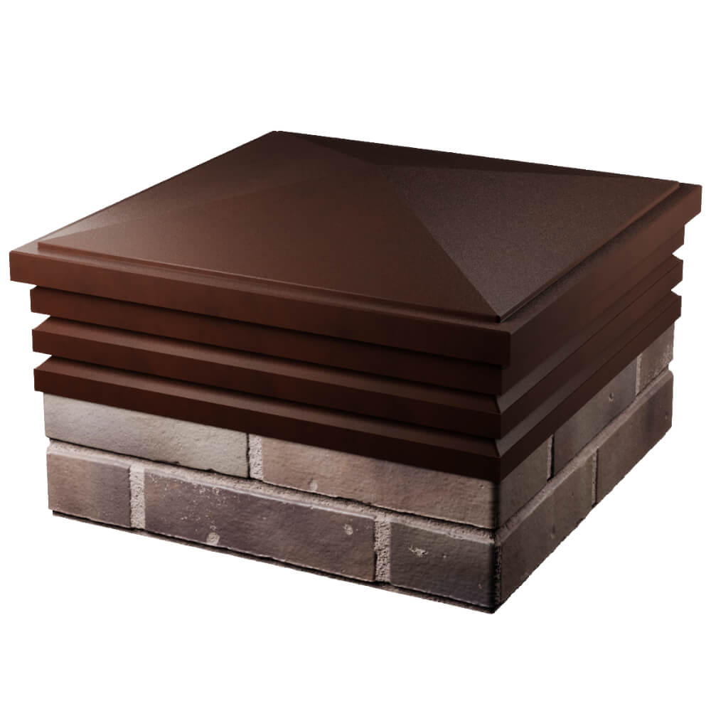 Колпак Zking Бона ХайТек Коричневый на столб 2х2 кирпича (513х513мм) в Славгороде фото