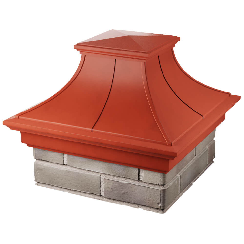 Колпак Zking Монблан Премиум Красный на столб 1.5х1.5 кирпича (385х385мм) в Славгороде фото