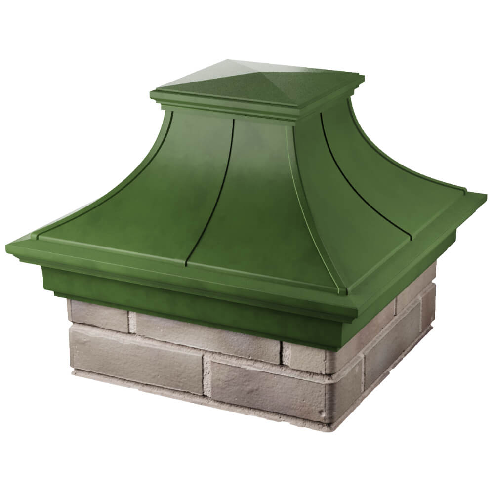 Колпак Zking Монблан Премиум Зеленый на столб 1.5х1.5 кирпича (385х385мм) в Славгороде фото