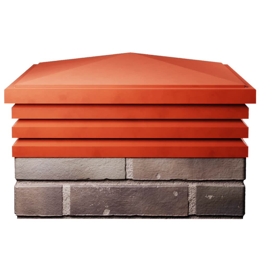 Колпак Zking Бона ХайТек Красный на столб 2х2 кирпича (513х513мм) Славгород фото