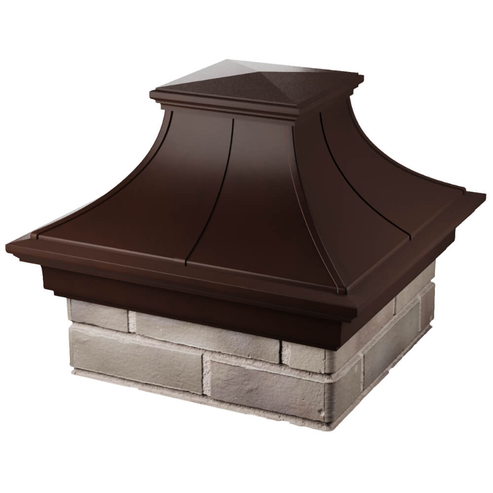 Колпак Zking Монблан Премиум Коричневый на столб 1.5х1.5 кирпича (385х385мм) в Славгороде фото