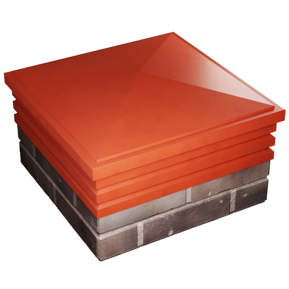 Колпак Zking Бона ХайТек Красный на столб 2х2 кирпича (513х513мм) в Славгороде фото