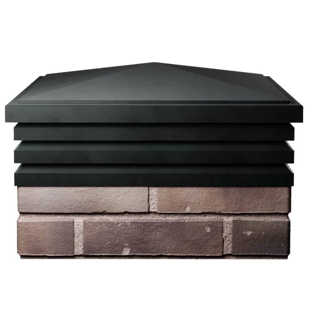 Колпак Zking Бона ХайТек Черный на столб 2х2 кирпича (513х513мм) Славгород фото