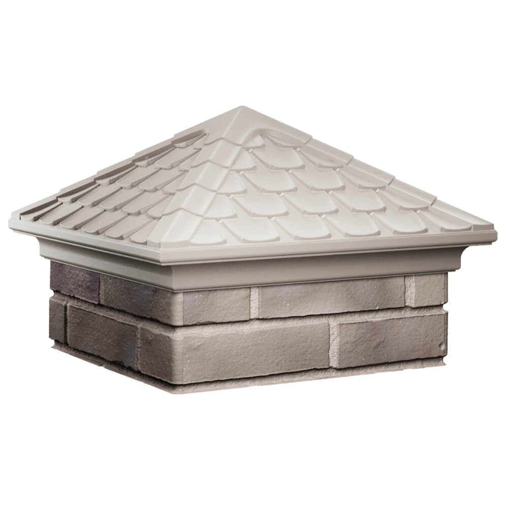 Колпак Zking Эльбрус Бежевый на столб 1.5х1.5 кирпича (385х385мм) в Славгороде фото