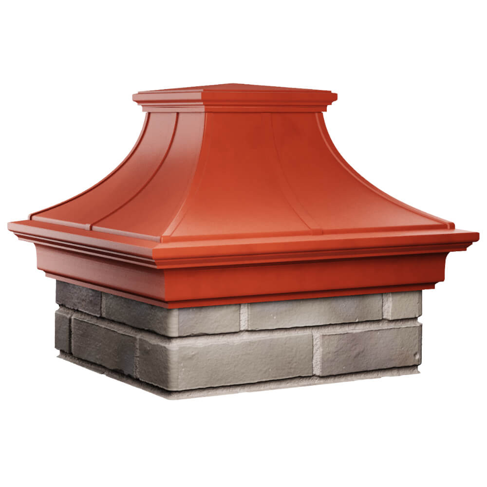Колпак Zking Монблан Премиум Красный на столб 1.5х1.5 кирпича (385х385мм) в Славгороде фото