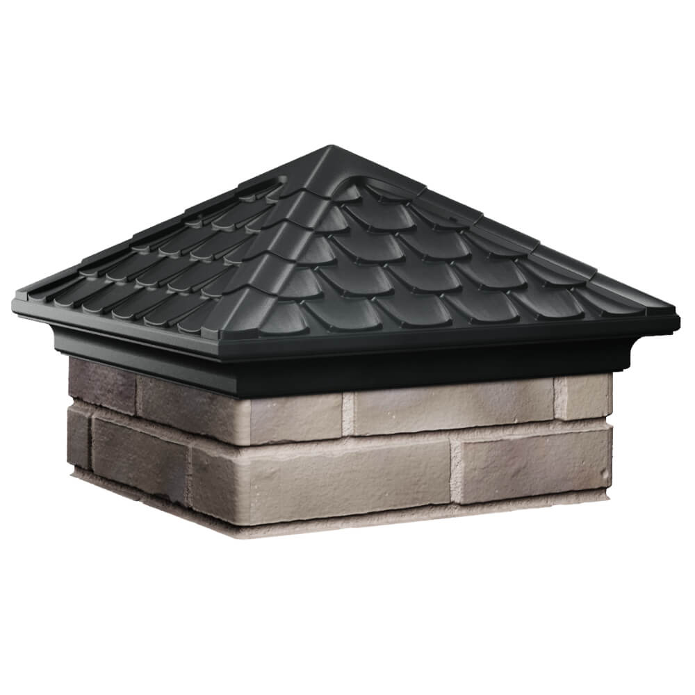 Колпак Zking Эльбрус Черный на столб 1.5х1.5 кирпича (385х385мм) в Славгороде фото