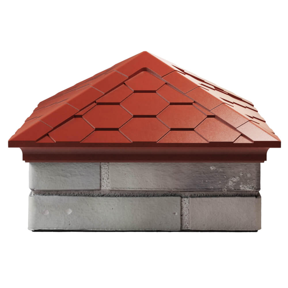 Колпак Zking Эверест Красный на столб 1.5х1.5 кирпича (390х390мм) Славгород фото