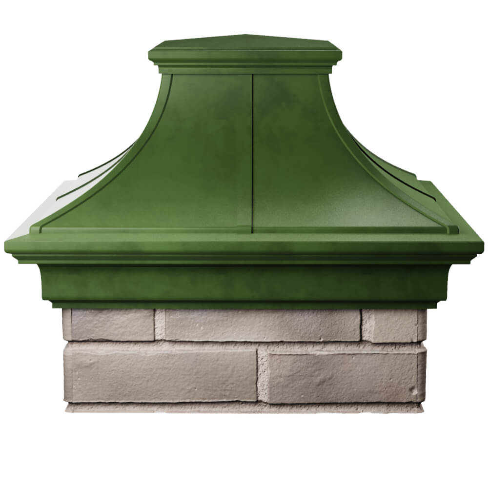 Колпак Zking Монблан Премиум Зеленый на столб 1.5х1.5 кирпича (385х385мм) Славгород фото