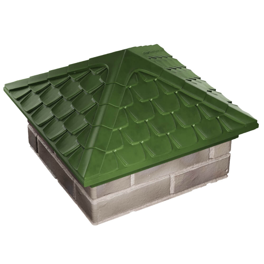 Колпак Zking Эльбрус Зеленый на столб 1.5х1.5 кирпича (385х385мм) в Славгороде фото