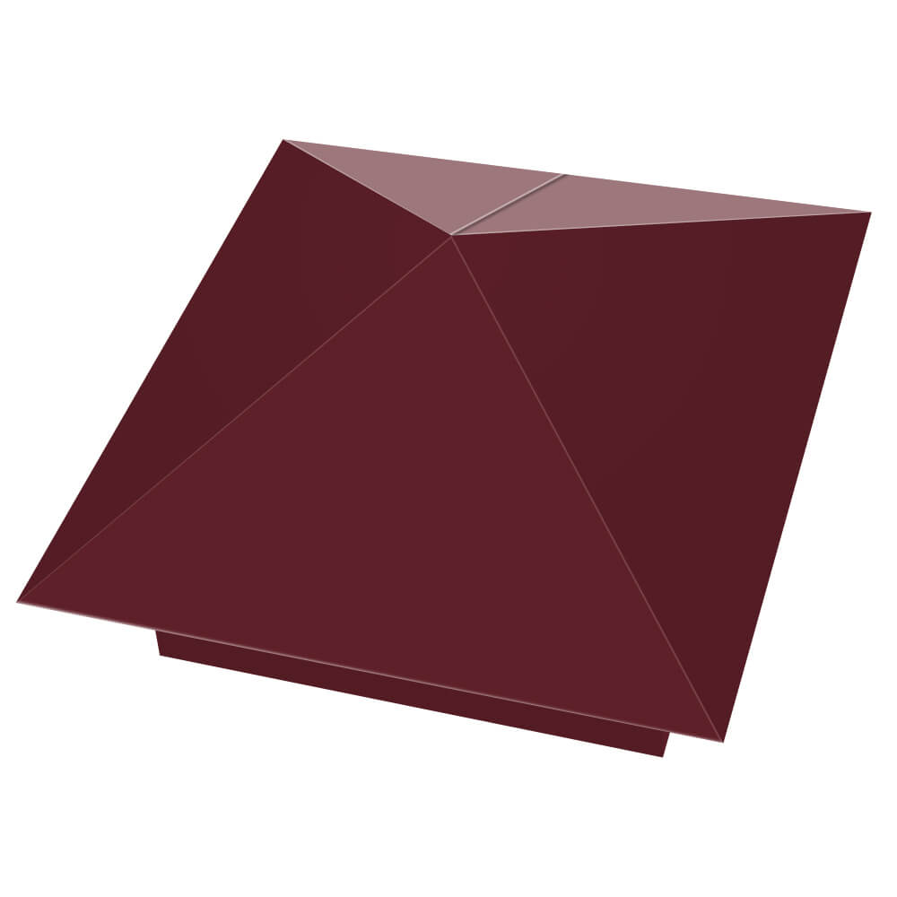 Колпак металлический 390х390мм RAL3005 Красное Вино заборный Славгород фото