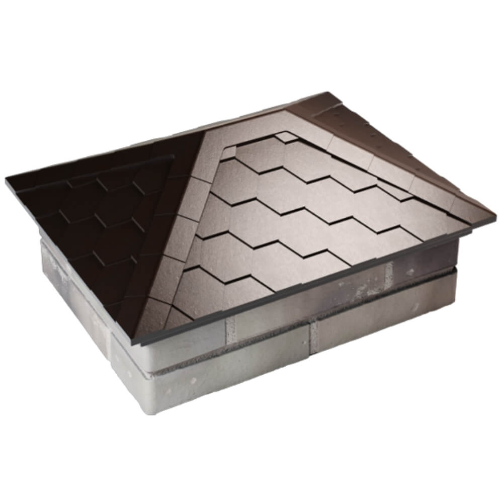 Колпак Zking Эверест Коричневый на столб 2х1.5 кирпича (520х390мм) Славгород фото