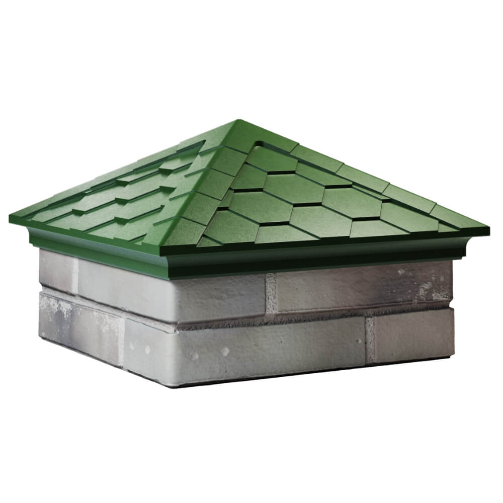 Колпак Zking Эверест Зеленый на столб 1.5х1.5 кирпича (390х390мм) в Славгороде фото