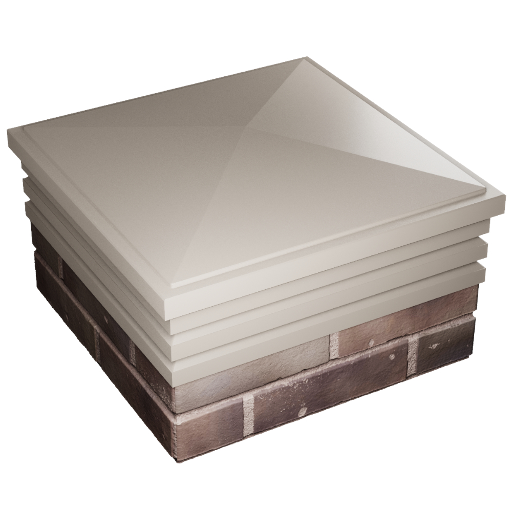 Колпак Zking Бона ХайТек Бежевый на столб 2х2 кирпича (513х513мм) в Славгороде фото