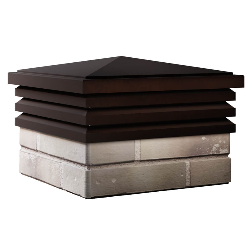 Колпак Zking Бона ХайТек Коричневый на столб 1.5х1.5 кирпича (385х385мм) в Славгороде фото