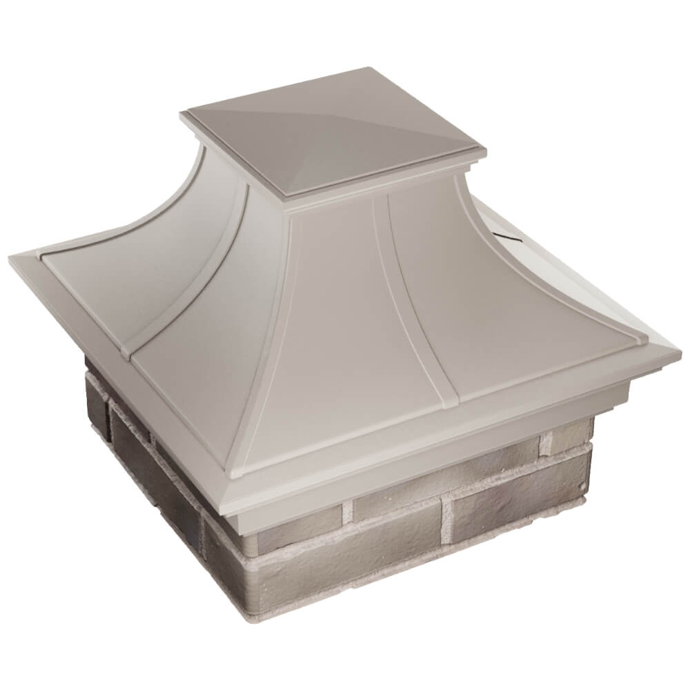 Колпак Zking Монблан Премиум Бежевый на столб 1.5х1.5 кирпича (385х385мм) в Славгороде фото